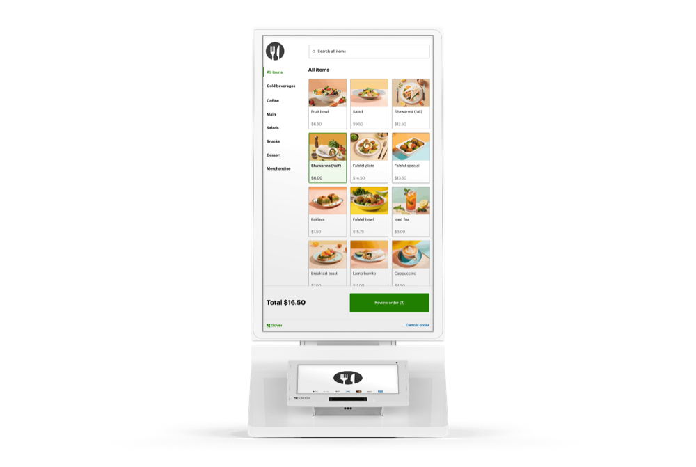 Borne libre-service Clover Kiosk pour commerce de détail