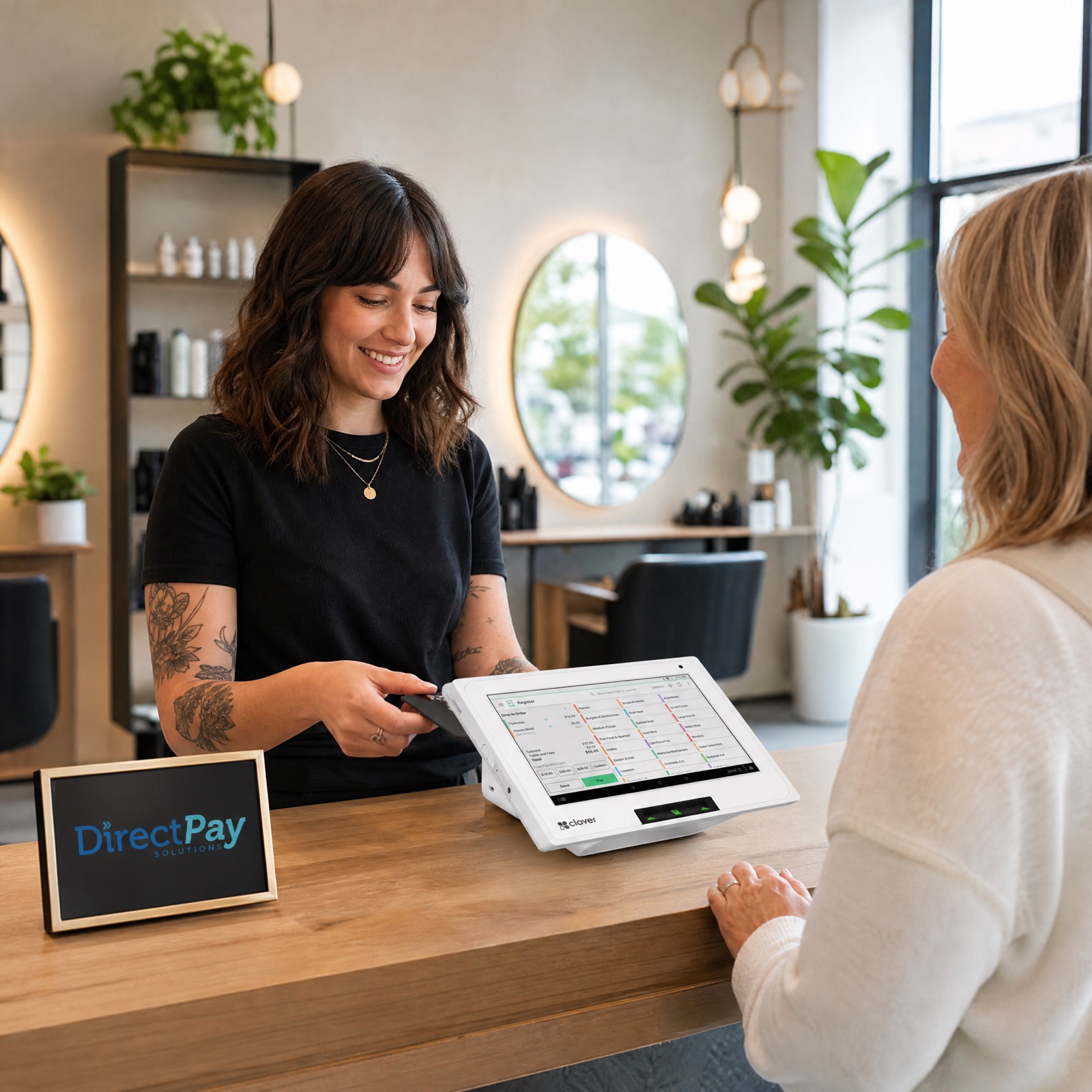 Commerce de détail utilisant un terminal de point de vente Clover au comptoir