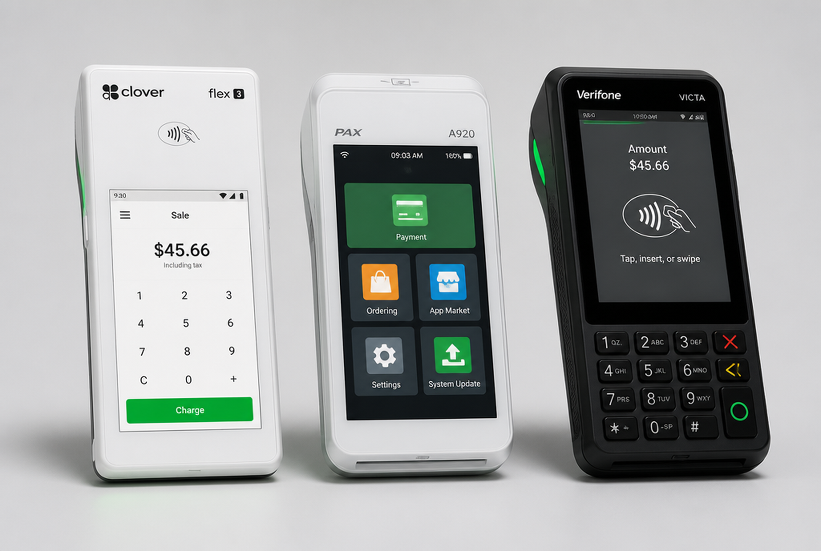 Terminaux Clover Flex 3, PAX A920 et Verifone Victa compatibles avec les forfaits logiciels Direct Pay Solutions